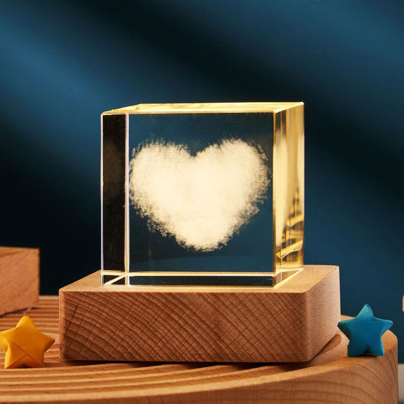 Lampă de Noapte 3D din Cristal