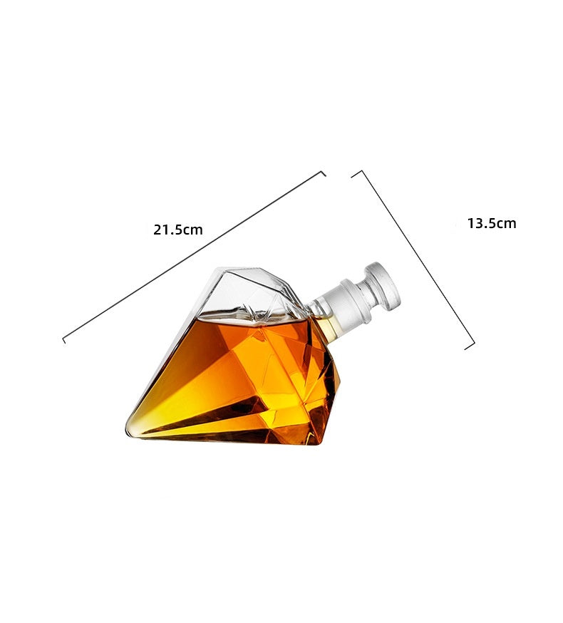Set Decantor Whisky în formă de diamant cu suport + pahare | Cadou Premium pentru Bărbați