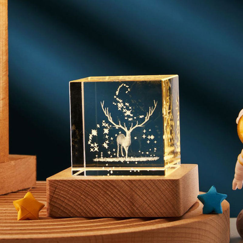Lampă de Noapte 3D din Cristal